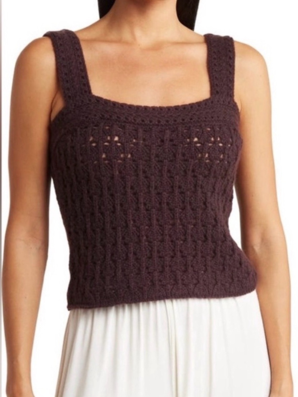 Vince Wool and Cashmere Crochet Top